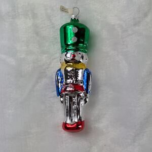 Vtg Nutcracker Toy Soldier Ornament Molded Mercury Glass Christmas Mouth Blown